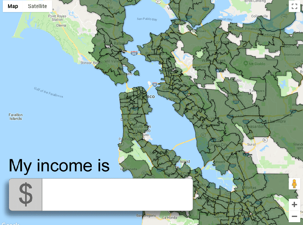 Cool: Calculate Where You Can Live in The Bay Area Based off Your Income